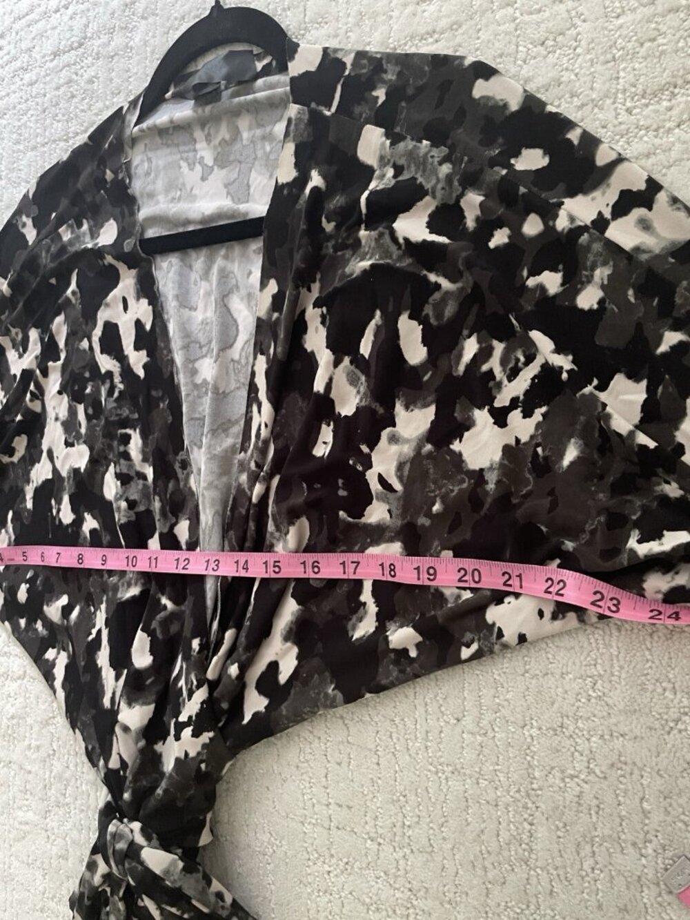 NORMA KAMALI Wrap Dress Maxi Gown with Tie, Modern Camo, Dolman Sleeves, XL - Picture 8 of 9